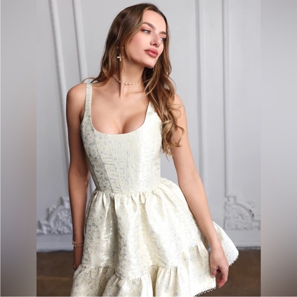 V. Chapman Betina Mini Dress Light Blue Duchess - Picture 4 of 12